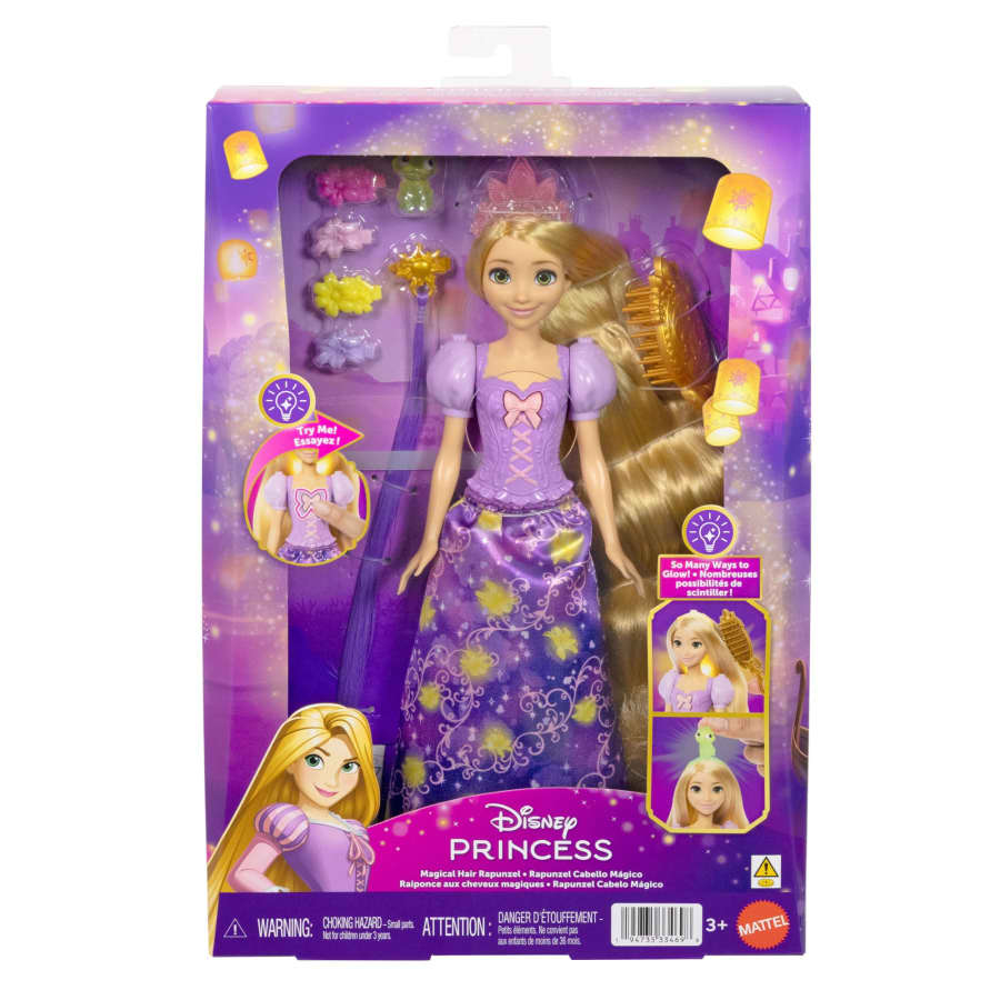 Mattel Disney Princess Light-Up Hair Rapunzel Fashion Doll