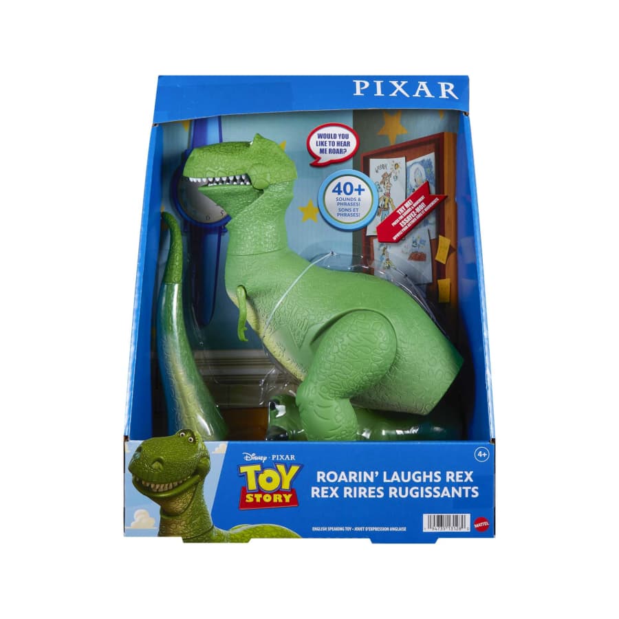 Mattel Disney Pixar Toy Story Rex Figure, Roarin' Laughs Talking Dinosaur Toy