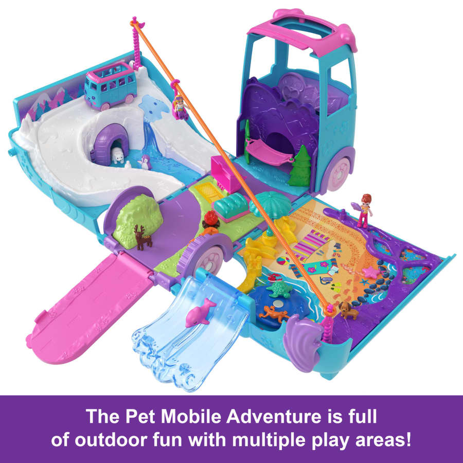 Mattel Polly Pocket Pet Mobile Adventure Playset
