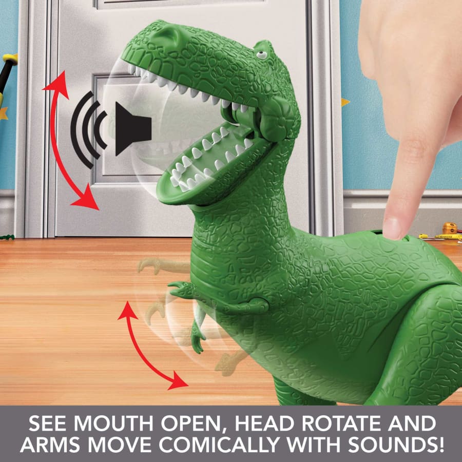 Mattel Disney Pixar Toy Story Rex Figure, Roarin' Laughs Talking Dinosaur Toy