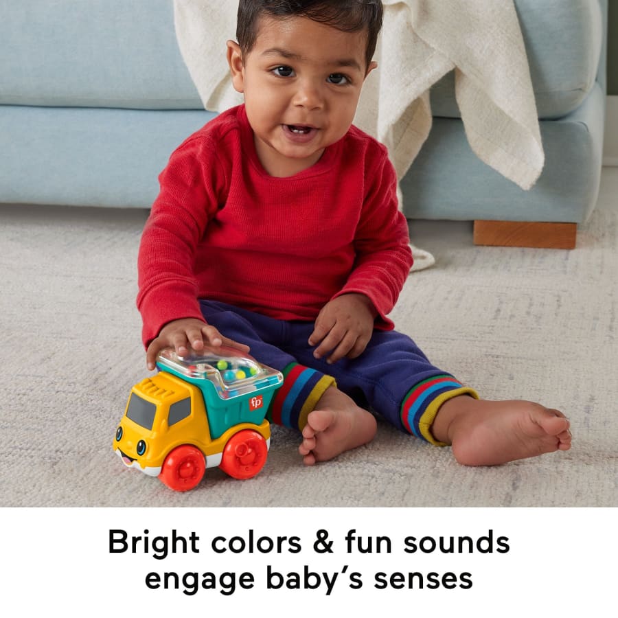 Fisher Price Poppity Pop Dump Truck Push-Along Toy Ball Popper Vehicle For Infants