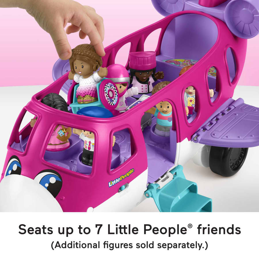 Fisher Price Little People Barbie Toy Airplane With Lights Music And 3 Figures