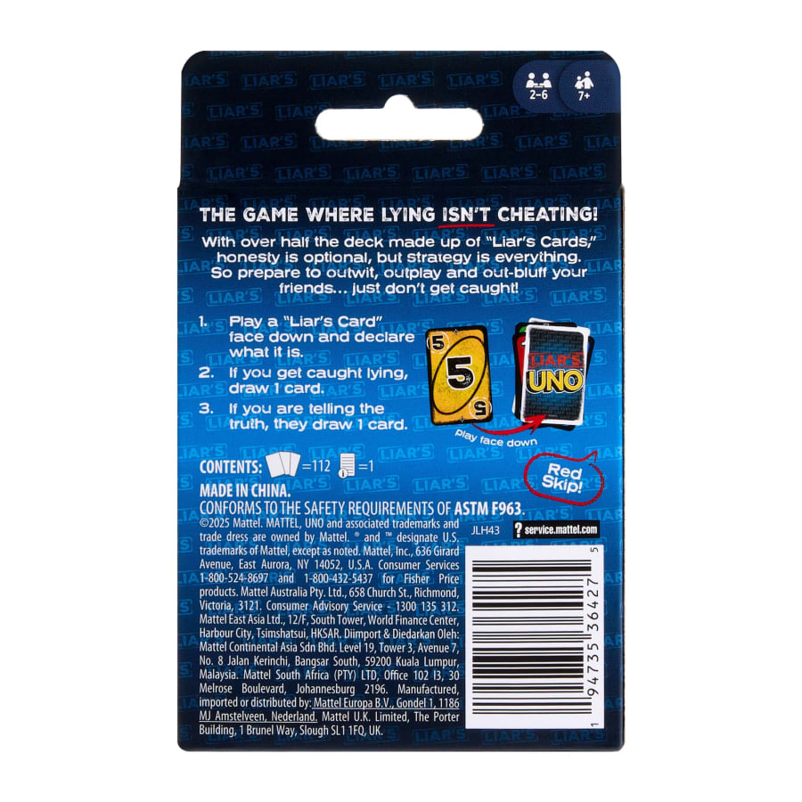 Mattel Liar's UNO Card Game