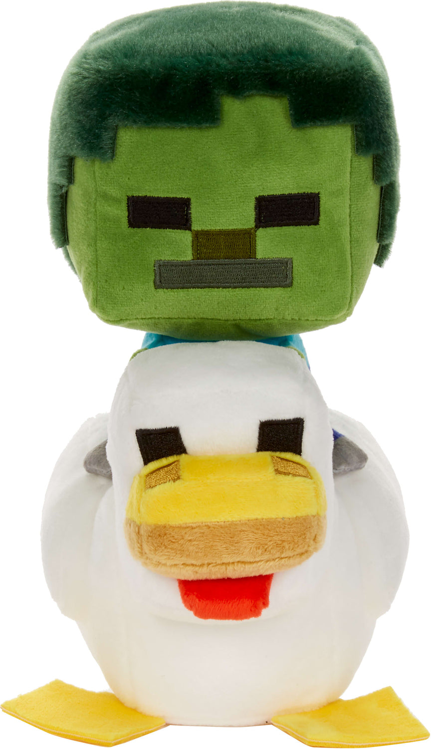 Minecraft Plush Zombie Chicken Jockey Toy, 8-inch Soft Doll Inspired by the Video Game Character