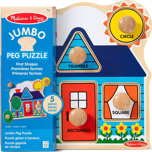 First Shapes Jumbo Knob Wooden Puzzle - 5 Pieces