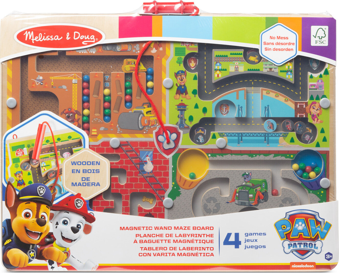 Paw Patrol 2 Wooden Magnetic Wand Maze Board