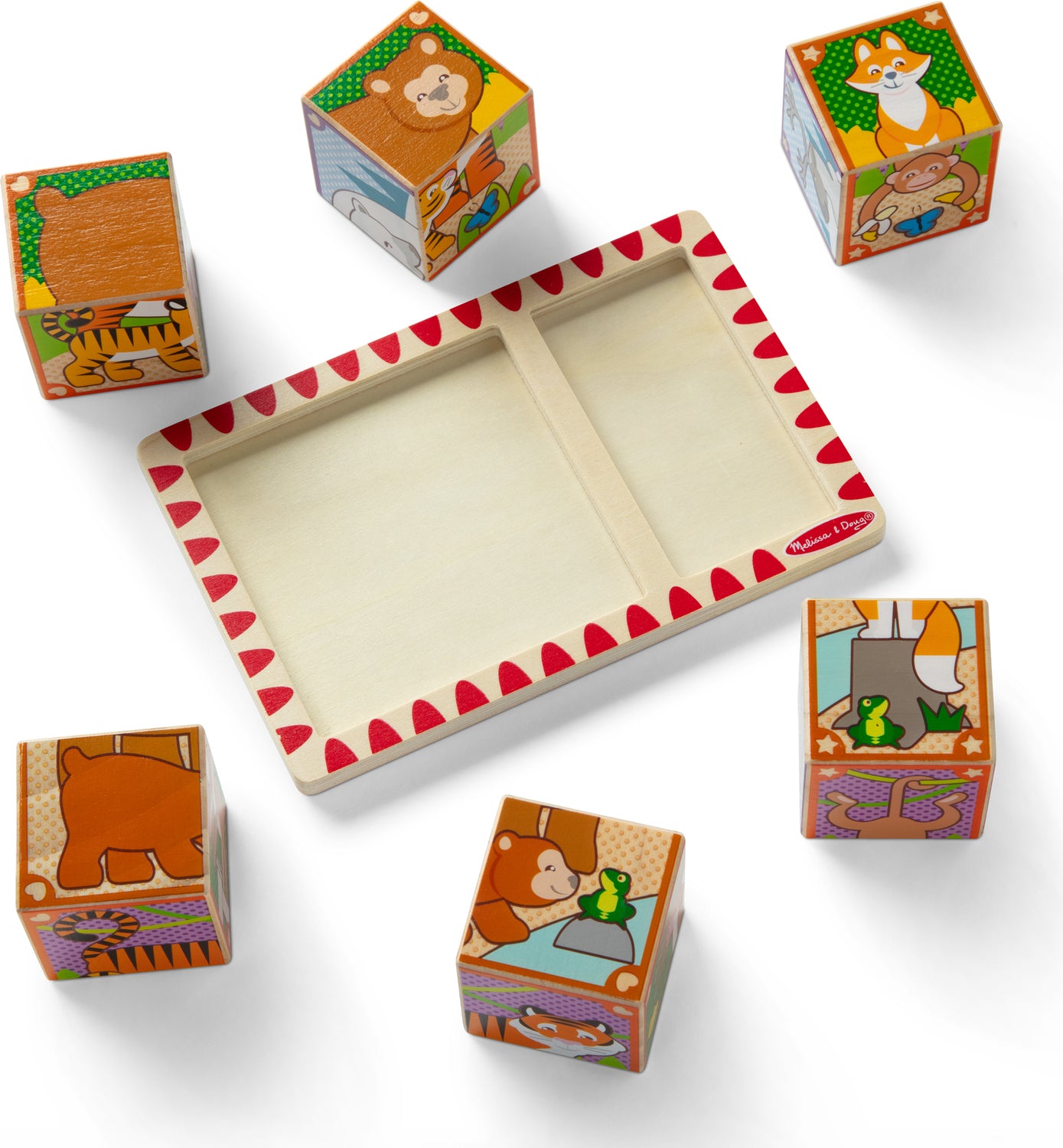 2 in 1 Wooden Cube Puzzle - Animals