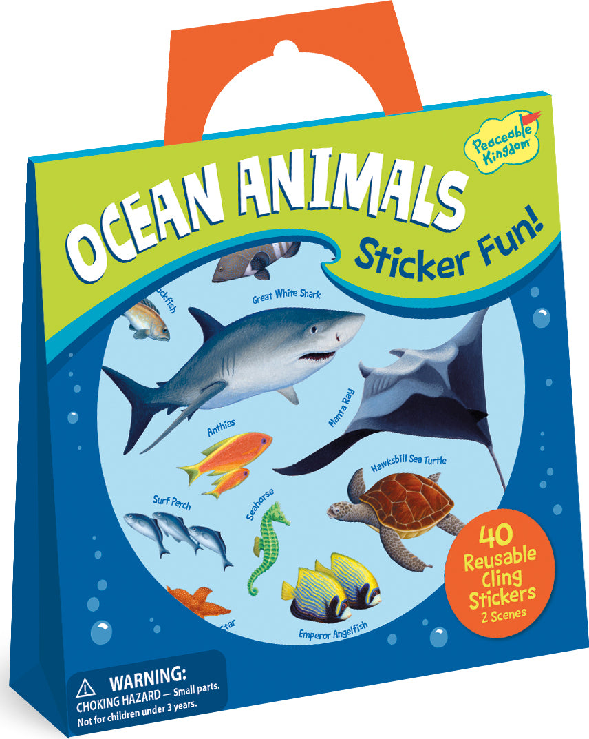 Ocean Animals Reusable Sticker Tote