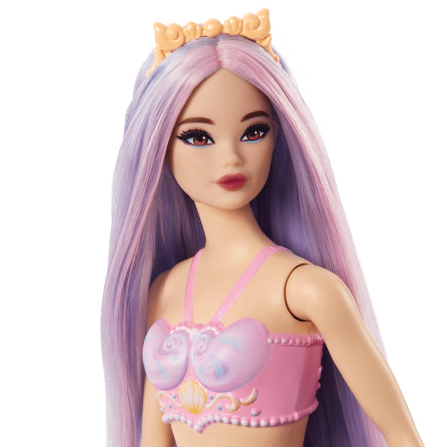 Mattel Barbie Mermaid Doll With Lilac Hair, Purple Tail And Headband Accessory