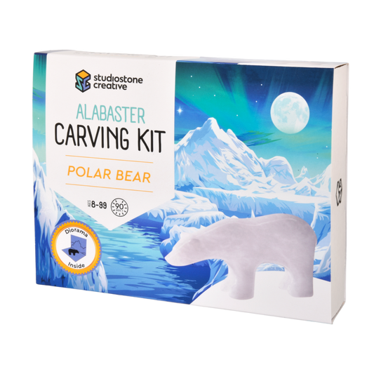 Studio Stone Creative Polar Bear Alabaster Carving Kit
