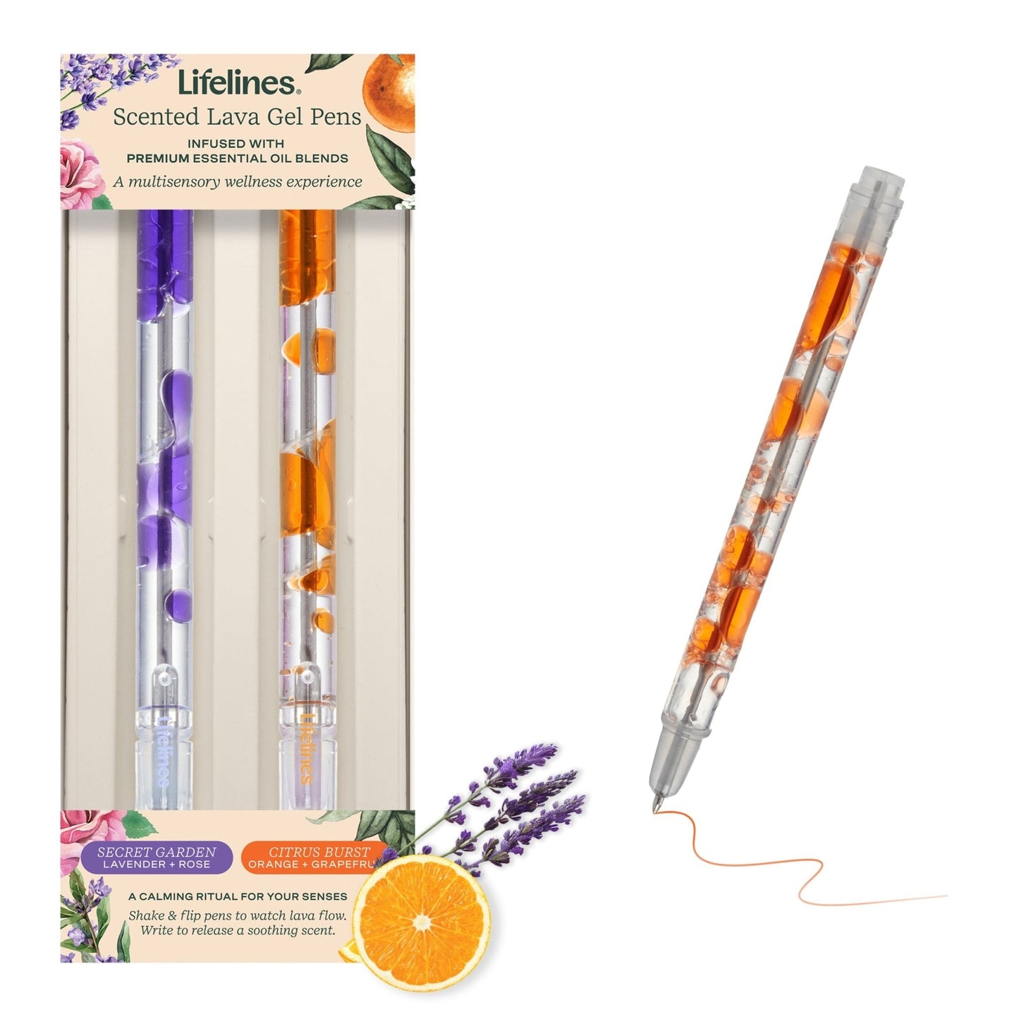 LifeLines Scented Lava Pen 2 Pack - Purple/Orange