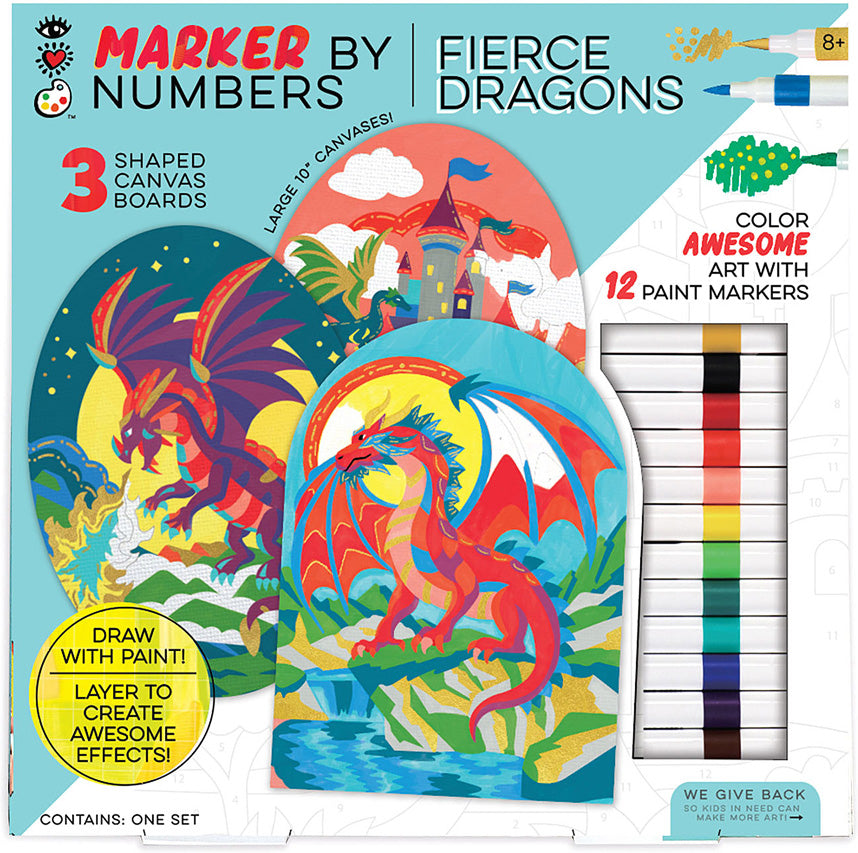 iHeartArt Marker By Numbers Fierce Dragons