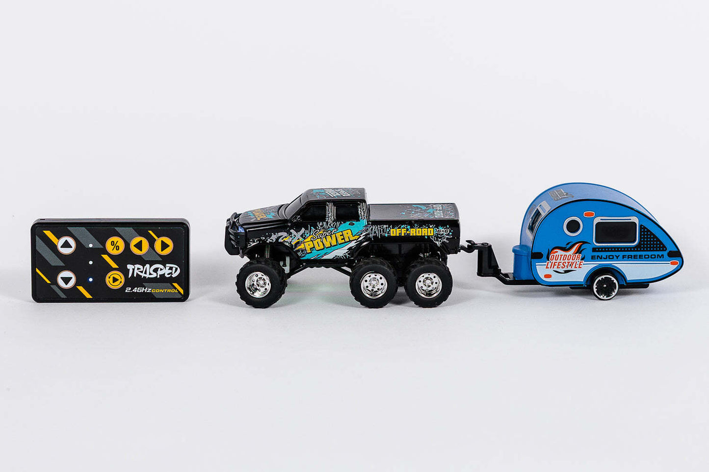 Hyper Drive RC Mini 6x6 Truck with Trailer