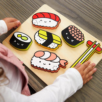 MudPuppy Sushi Friends Wooden Tray Puzzle