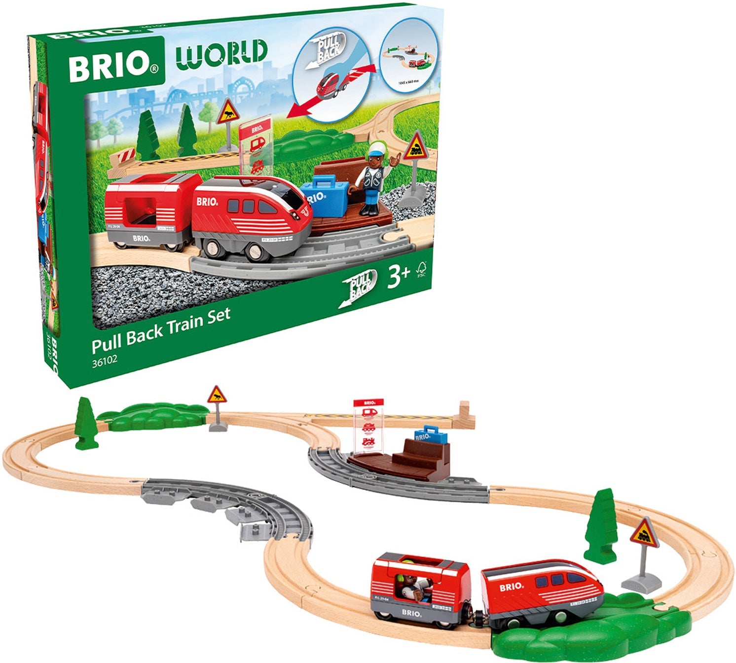 BRIO World Pull Back Train Set – TimbukToys