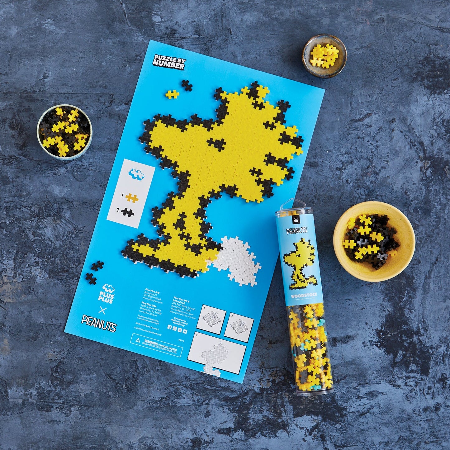 Plus-Plus Peanuts Puzzle By Number Tube - Woodstock