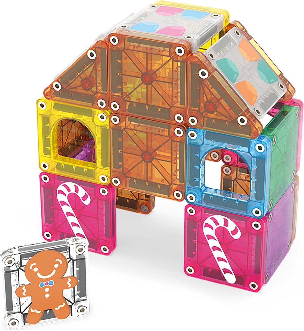 MAGNA-TILES microMAGS Gingerbread House Travel 24-Piece Set