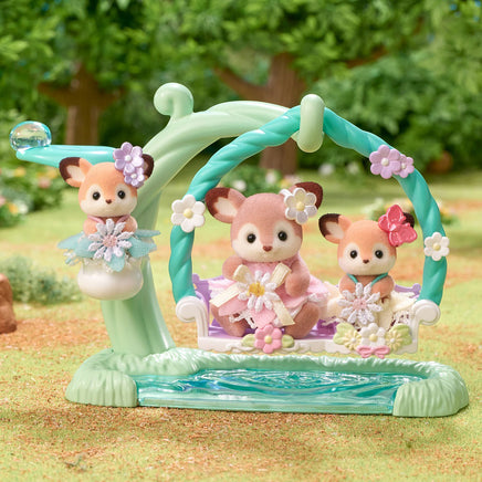 Calico Critters Deer Babies Floral Swing Set