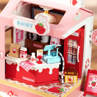 DIY Miniature House: Strawberry Milk Box Kit