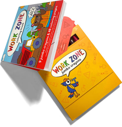 Carry Along Work Zone Coloring Book and Crayon Set