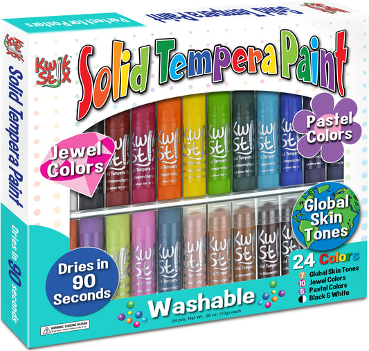 Kwik Stix Tempera Paint 24 Pack Global, Pastel, Jewel Tones