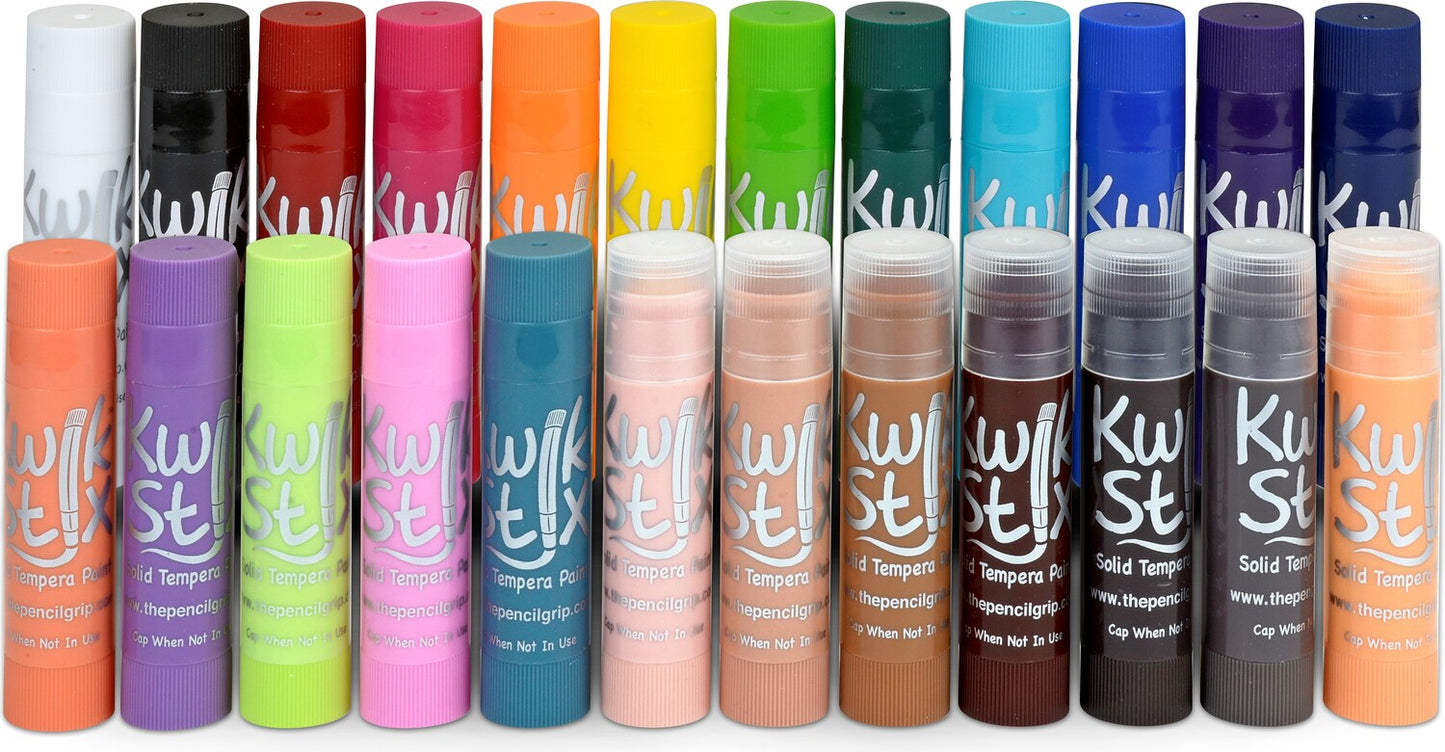 Kwik Stix Tempera Paint 24 Pack Global, Pastel, Jewel Tones