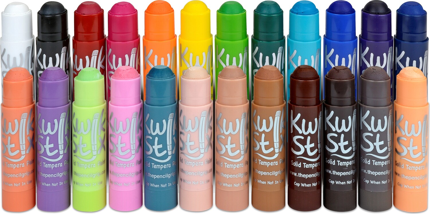 Kwik Stix Tempera Paint 24 Pack Global, Pastel, Jewel Tones