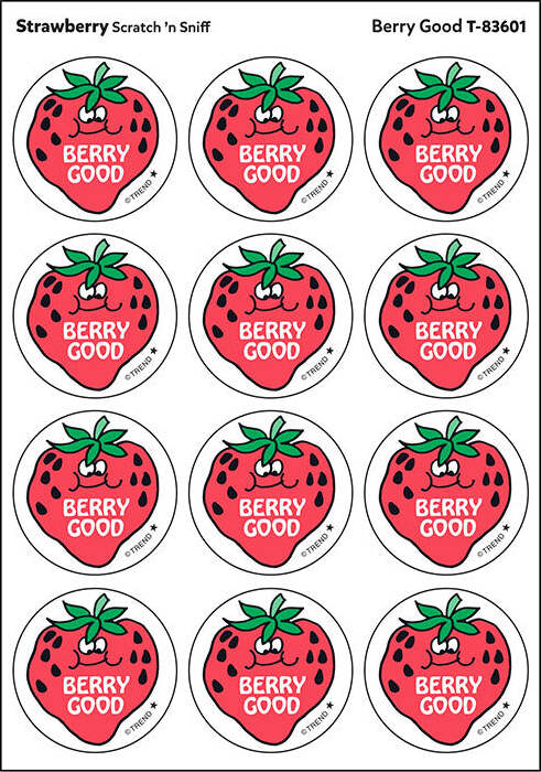 Berry Good - Strawberry scent Retro Stinky Stickers® (24 ct.)