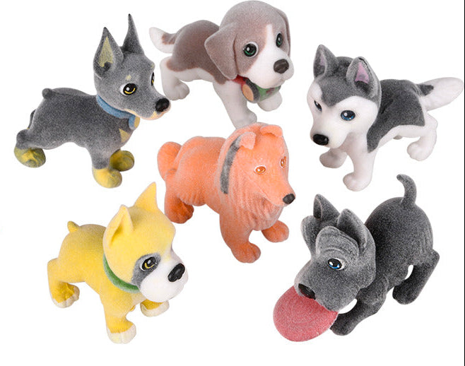 1.5" Flocked Micro Dog (assortment - sold individually)