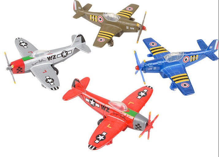 5" Die-cast Pull Back Vintage Plane