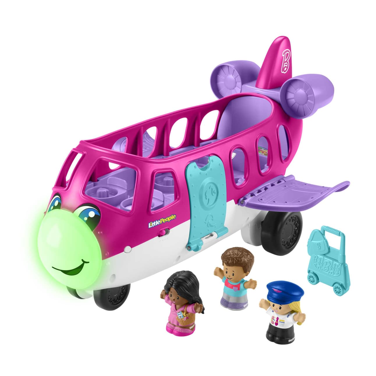 Fisher Price Little People Barbie Toy Airplane With Lights Music And 3 Figures