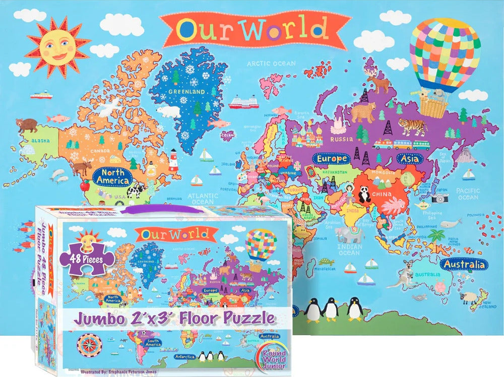 Kids Jumbo 48 Piece Floor Puzzle (world)