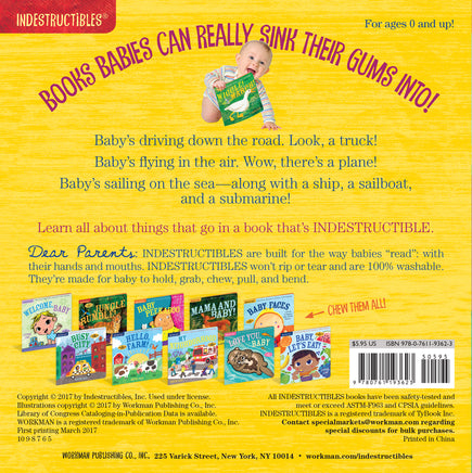 Indestructibles: Things That Go!: Chew Proof · Rip Proof · Nontoxic · 100% Washable (Book for Babies, Newborn Books, Vehicle Books, Safe to Chew)