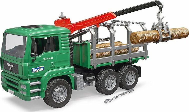 Bruder Man Timber Truck with Loading Crane and 3 Trunks