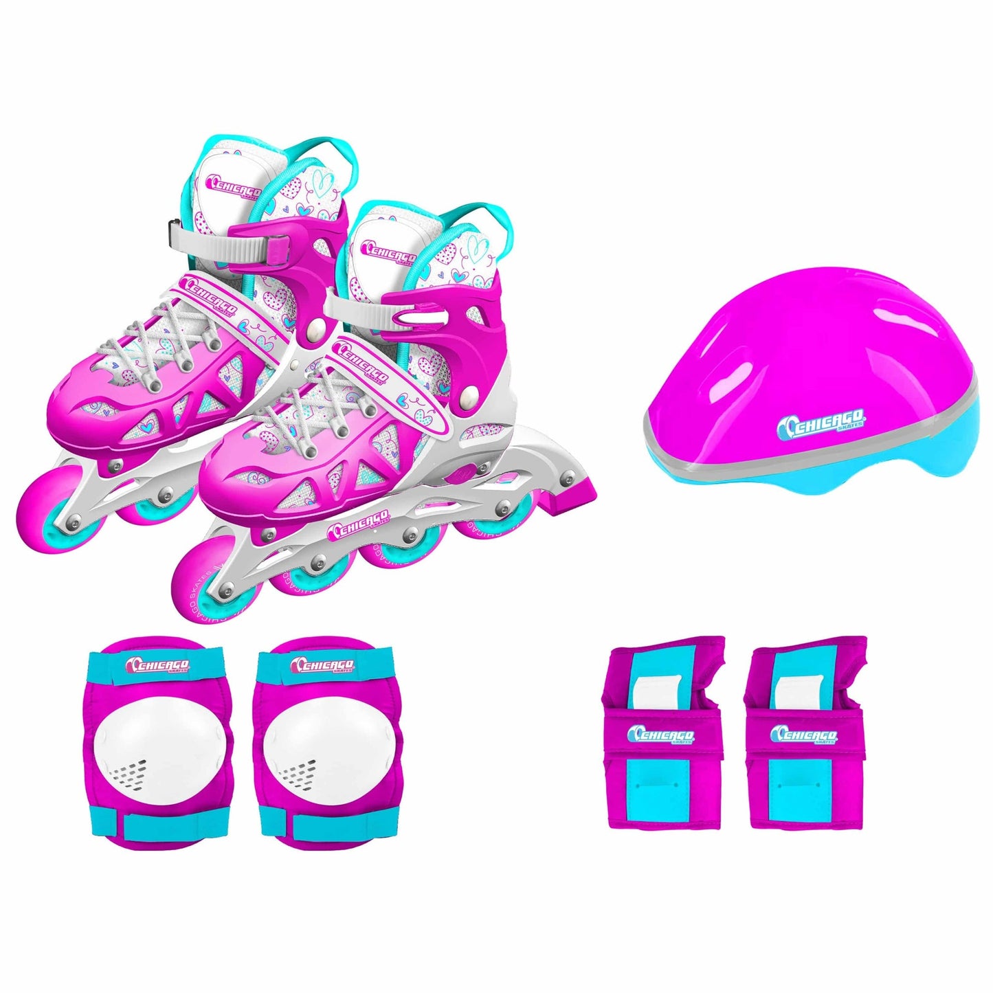 Chicago In Line Training Skate Combination Set - Pink (size small) | CRS550-SM