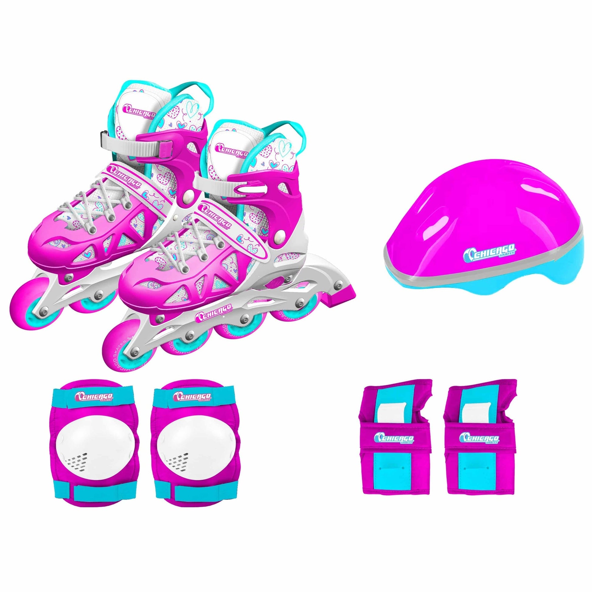 Chicago In Line Training Skate Combination Set - Pink (size small) | CRS550-SM