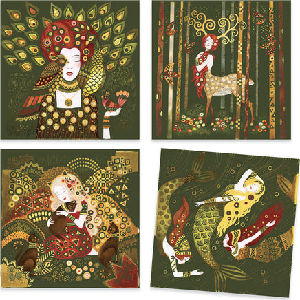 Golden Goddesses Inspired by Klimt Scratch Boards Art Kit