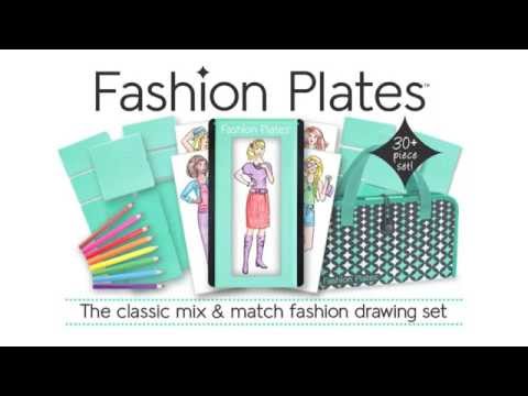 Fashion Plates Supplies Set Toy Girls Kids Draw Craft Dress Deluxe Designer  Kit