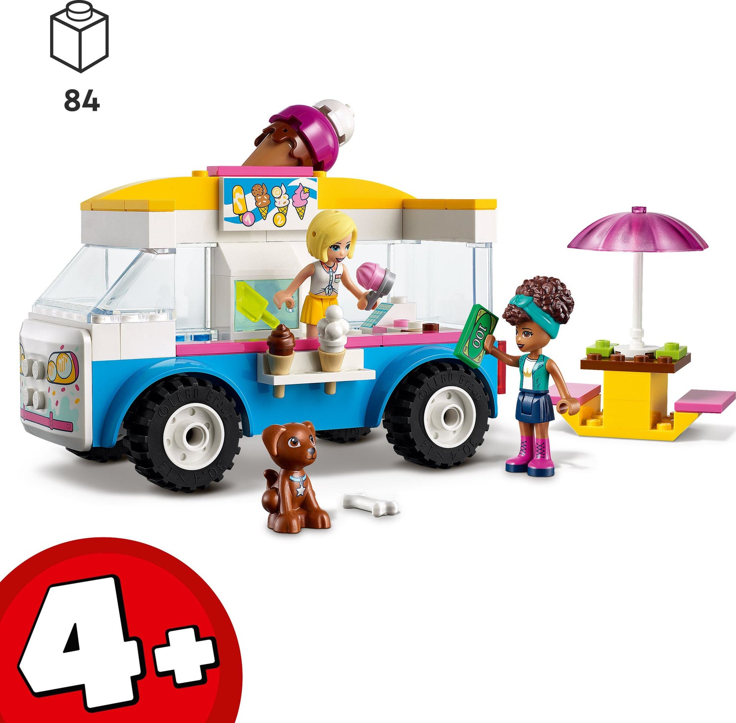 LEGO Friends Ice-Cream Truck Building Toy Pretend Play Gift for Kids Girls  Boys Ages 4 and Up, Featuring Toy Van, Andrea & Roxy Mini-Dolls, Toy Dog