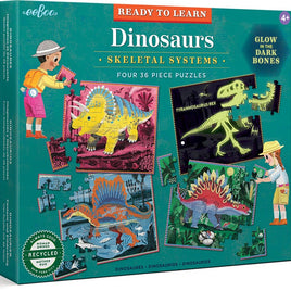 Dinosaurs Skeletal Systems - Four 36 Piece Puzzles | PZRLDN | Eeboo